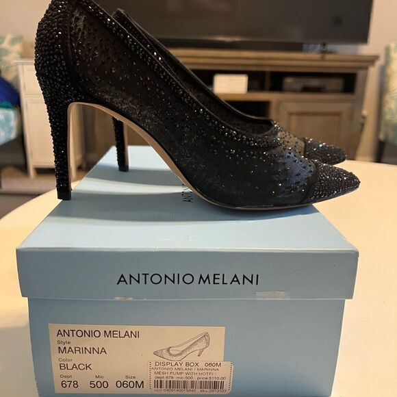 Antonio Melani Marina Black Rhinestone Heels - Picture 5 of 15